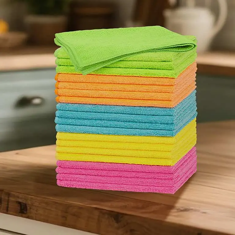 20 Pack Microfiber Cleaning Cloths in 5 Colours