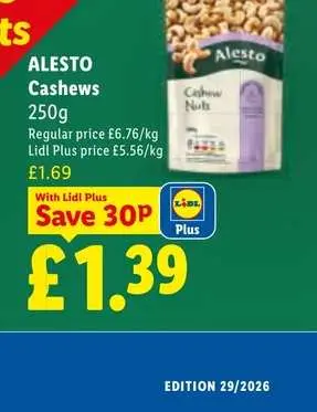Alesto Cashews 250g Available at Lidl thumbnail 2