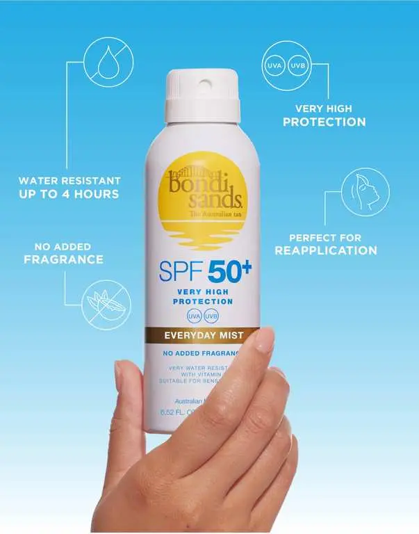 Bondi Sands Fragrance Free SPF 50 Sunscreen Aerosol Mist Twin Pack photo 2