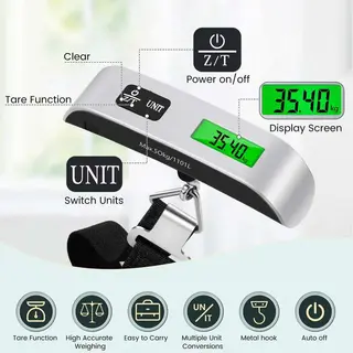 Brencco Electronic Luggage Scale, 50kg/110lb Portable thumbnail 3