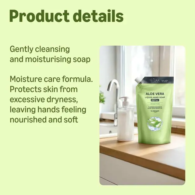 by Amazon Aloe Vera & Mango Hand Soap Refill Pack of 2 x 1000ml photo 2