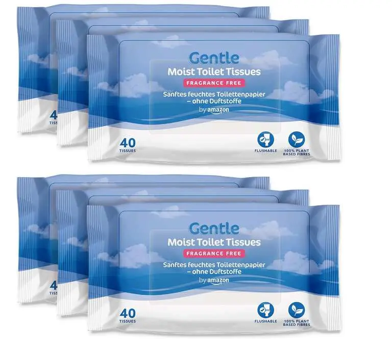 by Amazon Moist Toilet Tissues Unscented 240 Count (6x40)