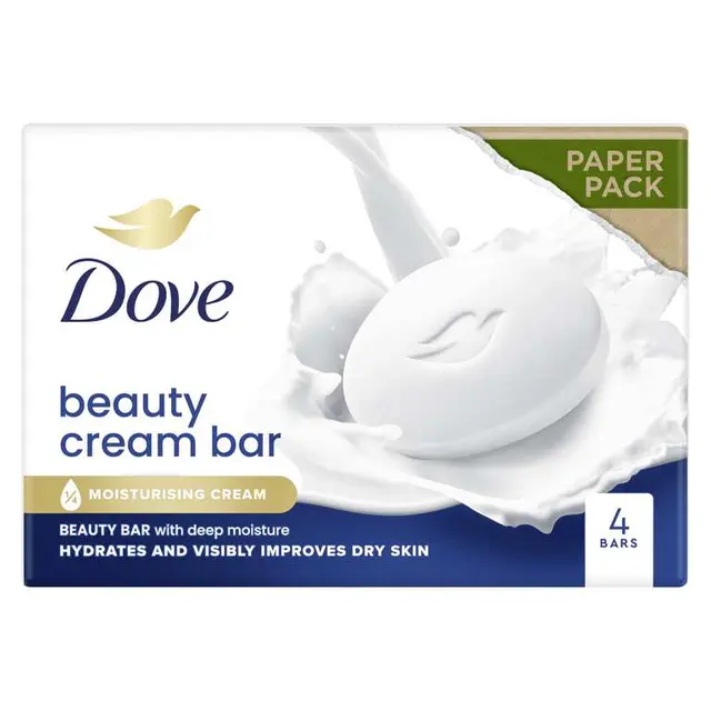 Dove Original Beauty Bar Soap with Moisturising Cream, 4 x 90g