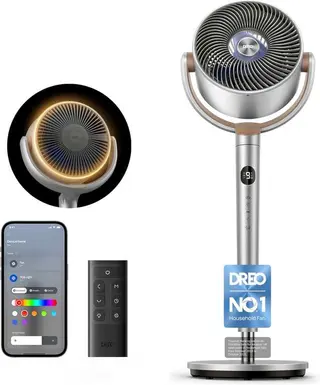 Dreo TurboPoly Fan 508S Smart RGB Circulator Fan 40in Wi-Fi Voice Control