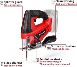Einhell TC-JS 18 Li Solo Cordless Jigsaw 18V Power X-Change thumbnail 3