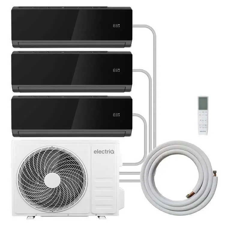 electriQ iQool Multi-Split Air Conditioner 3x9000 BTU with Heat Pump, Black