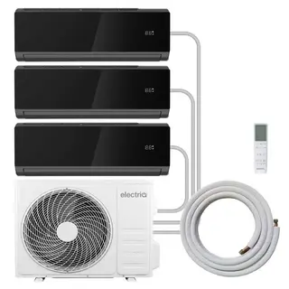 electriQ iQool Multi-Split Air Conditioner 3x9000 BTU with Heat Pump, Black thumbnail 1