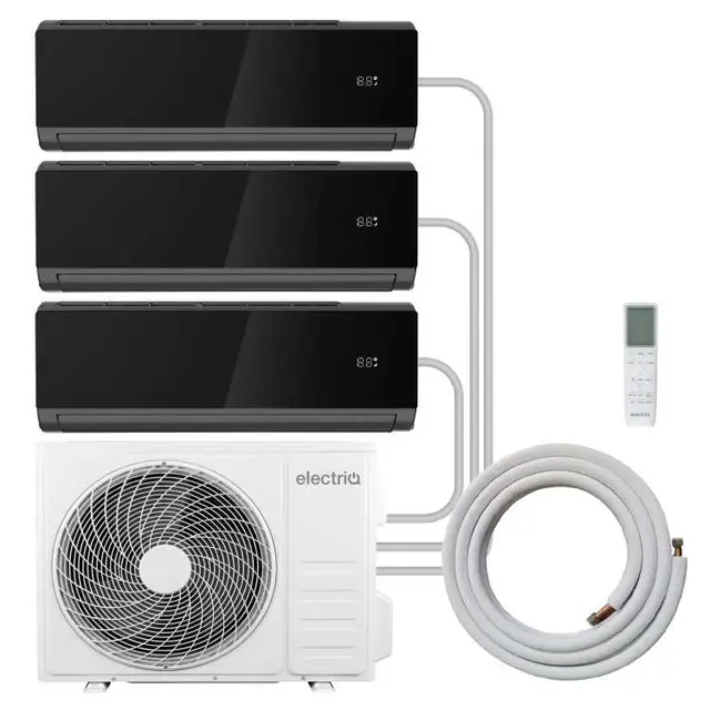 electriQ iQool Multi-Split Air Conditioner 3x9000 BTU with Heat Pump, Black