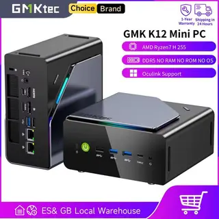 GMKtec K12 Mini PC AMD Ryzen 7 H255 (Upgraded 8745HS) Oculink Support DDR5 Barebones UK Stock