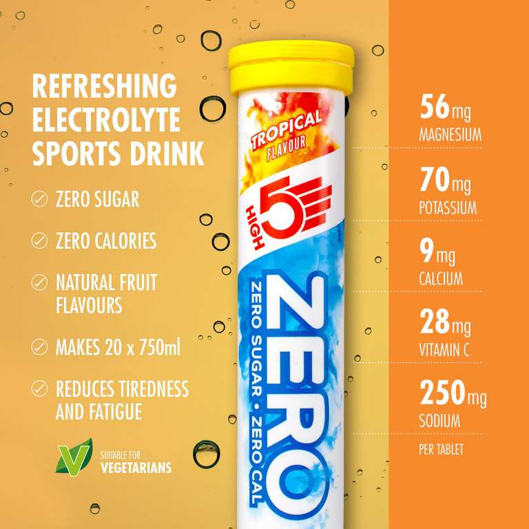HIGH5 Zero Electrolyte Tablets Tropical 160 Tablets Pack of 8 photo 2