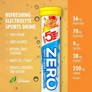 HIGH5 Zero Electrolyte Tablets Tropical 160 Tablets Pack of 8 thumbnail 2