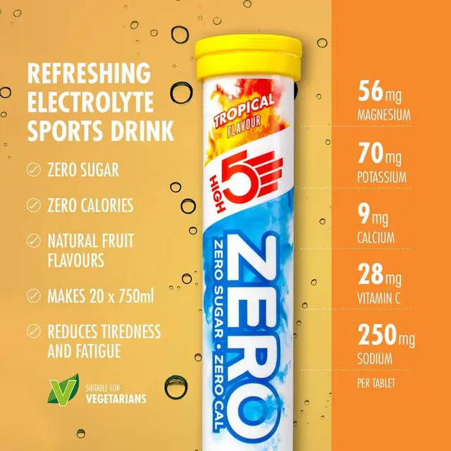 HIGH5 Zero Electrolyte Tablets Tropical 160 Tablets Pack of 8 photo 2