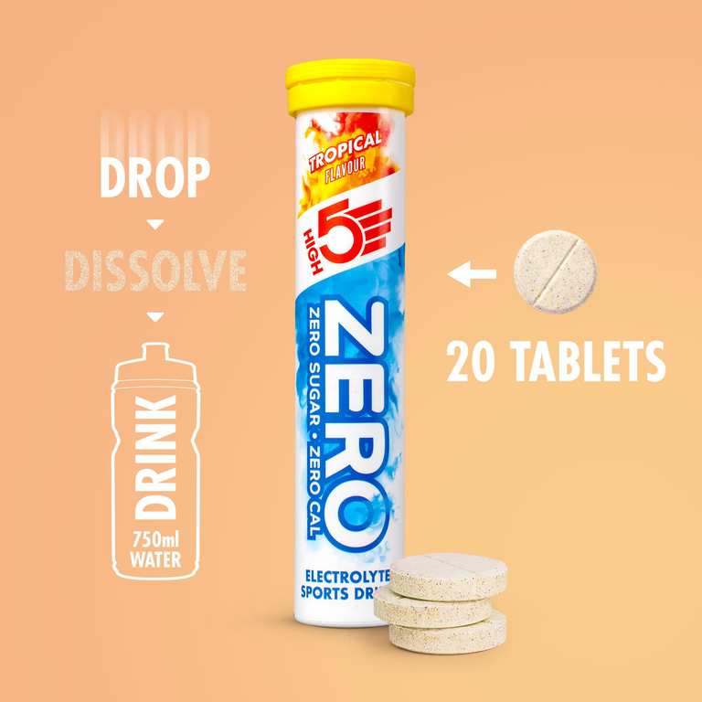HIGH5 Zero Electrolyte Tablets Tropical 160 Tablets Pack of 8 photo 3