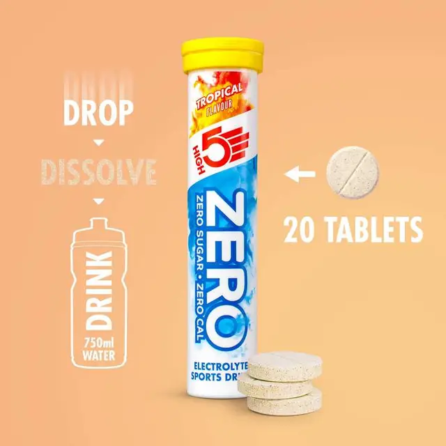 HIGH5 Zero Electrolyte Tablets Tropical 160 Tablets Pack of 8 photo 3