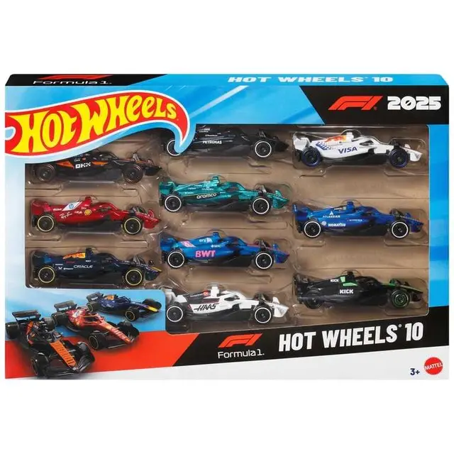 Hot Wheels Formula 1 1:64 Die-Cast Cars 10 Pack and Hot Wheels 1:64 Ferrari Die-Cast Cars 5 Pack photo 3