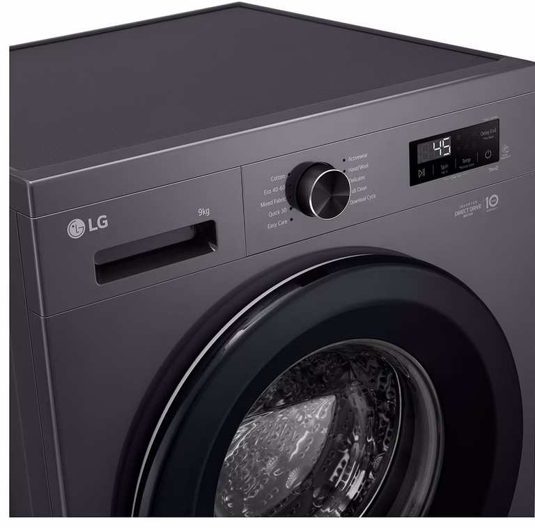 LG 9kg Inverter Direct Drive 1400rpm Steam Washing Machine in Grey or Black with 5 Year Warranty photo 2