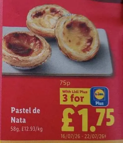 Lidl Pastel de Nata 3 for £1.75 with Lidl Plus photo 2