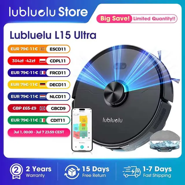 Lubluelu L15 Ultra Robot Vacuum and Mop with 5500Pa Suction and Add-On Item photo 2