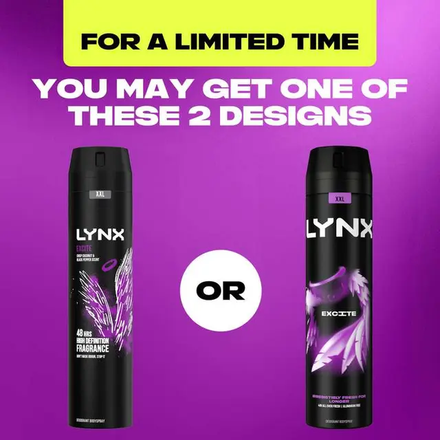 Lynx Excite Body Spray for Men, 250ml photo 3