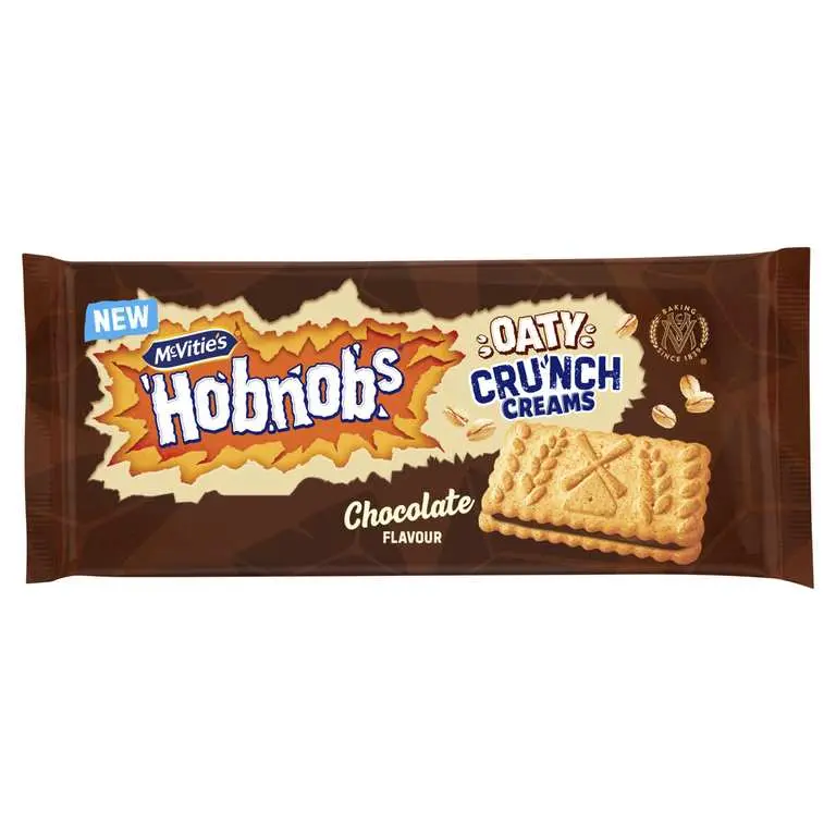 McVitie's Hobnobs Oaty Milky Biscuits Chocolate Cream Sandwich Snack 100g