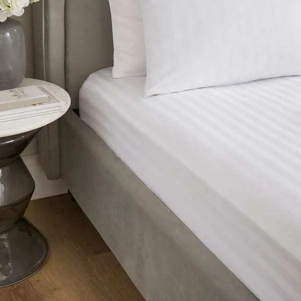 Micro Stripe Fitted Sheet in Grey or White for Single to Super King