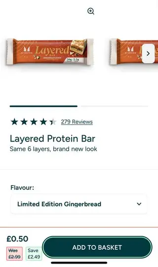 Myprotein Gingerbread Layered Protein Bar thumbnail 2