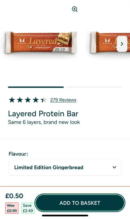 Myprotein Gingerbread Layered Protein Bar photo 2