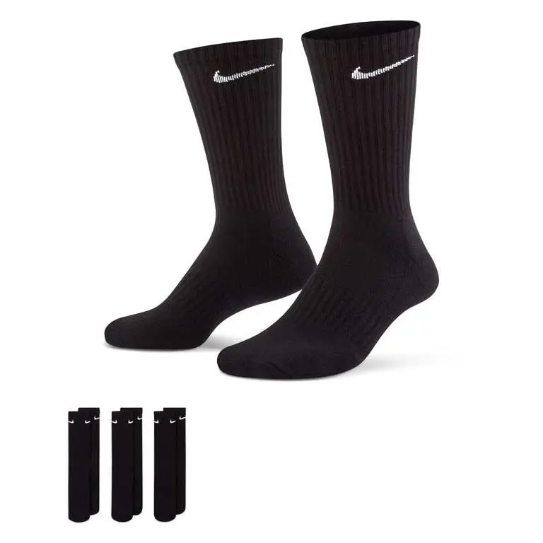 NIKE Unisex Everyday Cush Crew Socks Pack of 3 Size M
