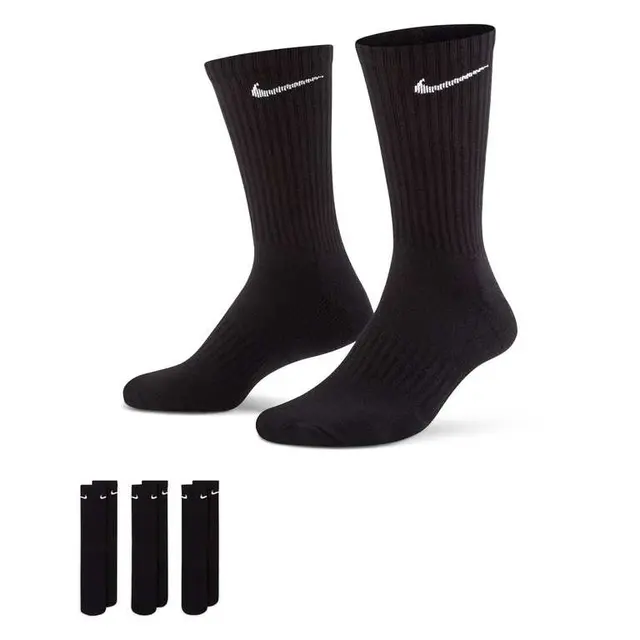 NIKE Unisex Everyday Cush Crew Socks Pack of 3 Size M