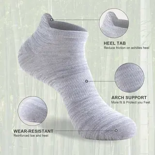 Niorasen 6-Pack Bamboo Trainer Socks for Men and Women UK 5-8, 9-11 or 12-15 thumbnail 3