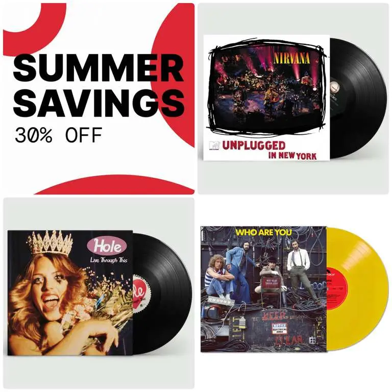 Nirvana, Hole, Snow Patrol and The Who vinyl discounted with code