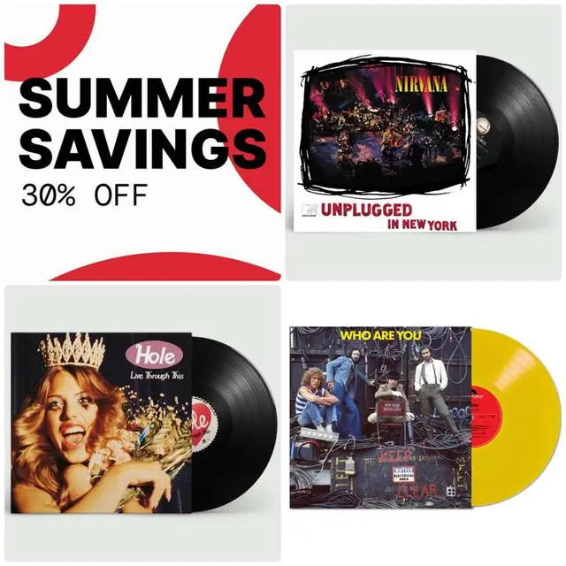 Nirvana, Hole, Snow Patrol and The Who vinyl discounted with code