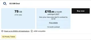 O2 Sim Only Plans: 10GB £7/m, 40GB £8/m, 75GB £10/m via Uswitch thumbnail 3