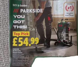 Parkside 30L Wet & Dry Vacuum Cleaner 1500W thumbnail 2