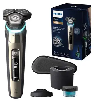 Philips Shaver 9000 Series Wet & Dry Electric Shaver with SkinIQ, Quick Clean Pod and Travel Case