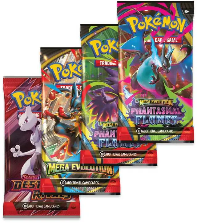 Pokémon TCG Mega Charizard Tin with Mega Charizard X ex, 4 Booster Packs and 1 Foil Promo photo 2