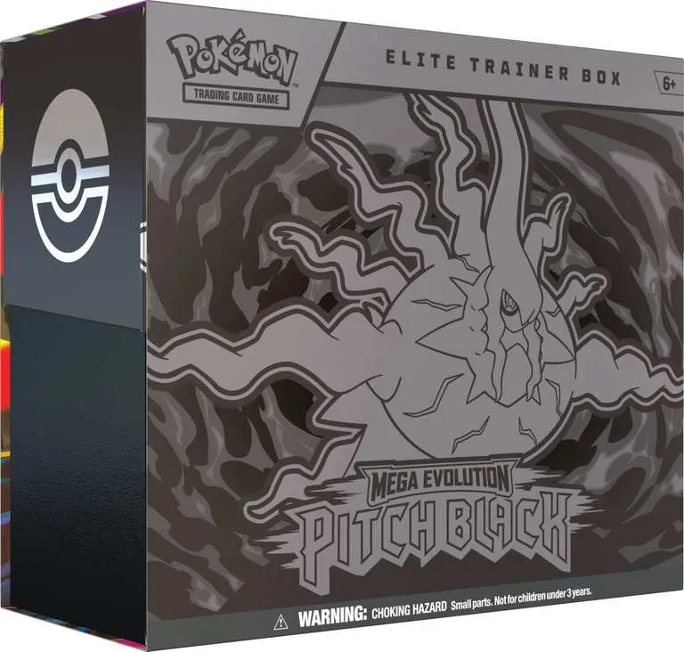 Pokémon TCG Mega Evolution Pitch Black Elite Trainer Box with Promo, 9 Packs, Accessories