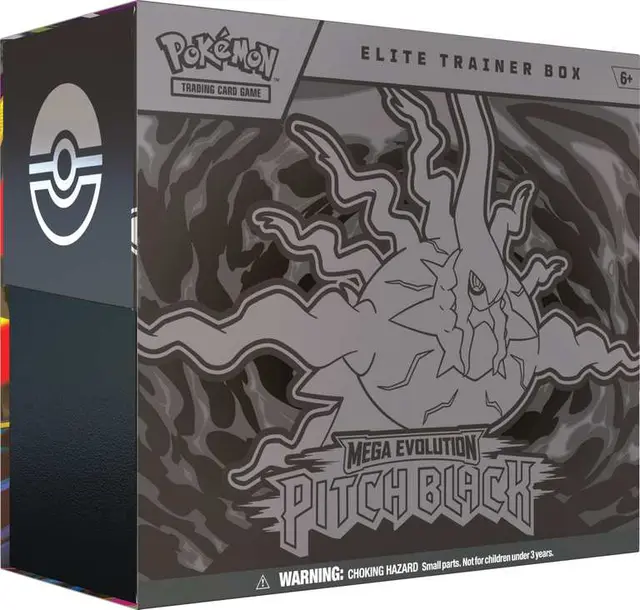 Pokémon TCG Mega Evolution Pitch Black Elite Trainer Box with Promo, 9 Packs, Accessories