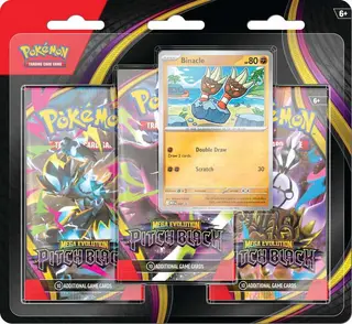 Pokémon TCG Mega Evolution Pitch Black Triple Pack with 1 Foil Promo Card and 3 Booster Packs (Multicolor, Ages 6+) thumbnail 1