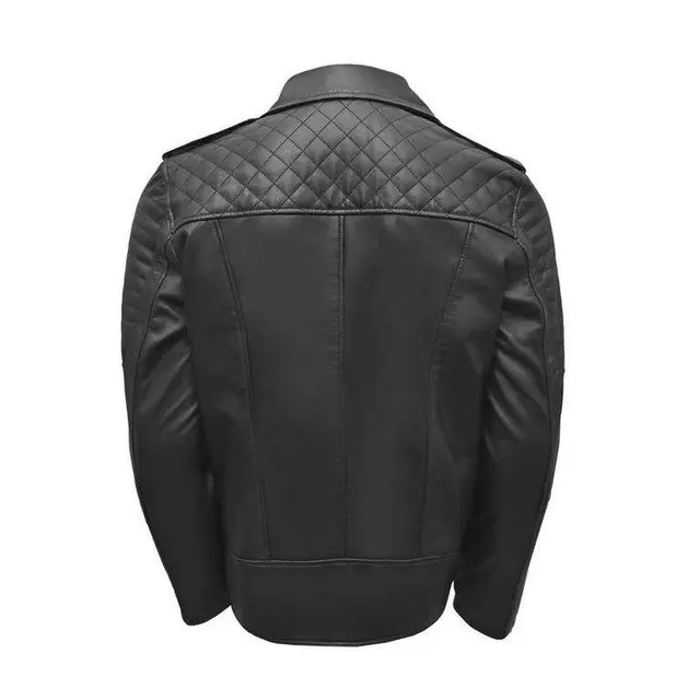Pretty Green Men's Genuine Sheepskin Leather Biker Jacket S-2XL photo 2