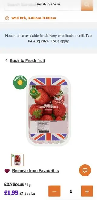 Sainsbury's Strawberries 400g Nectar Offer thumbnail 2
