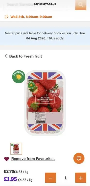 Sainsbury's Strawberries 400g Nectar Offer photo 2