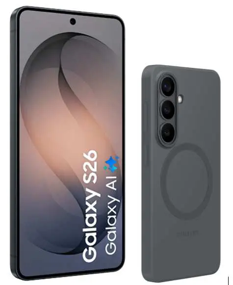 Samsung Galaxy S26 256GB with Magnetic Case, 100GB O2 Data, Unlimited Calls & Texts, EU Roaming