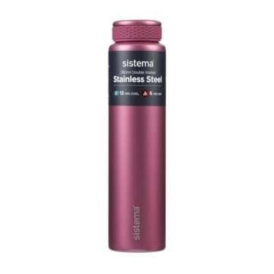 Sistema Hydrate 280ml Stainless Steel Water Bottle, Double Wall Vacuum Insulated, Assorted Colours photo 3