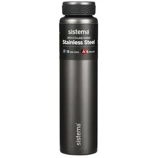 Sistema Hydrate 280ml Stainless Steel Water Bottle, Double Wall Vacuum Insulated, Assorted Colours thumbnail 1