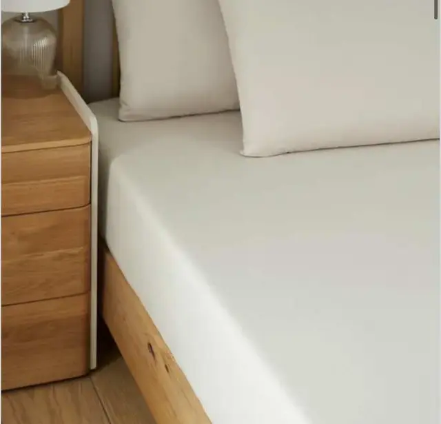 Soft Easycare Woven Fitted Sheet 28cm, Single to Super King in Natural