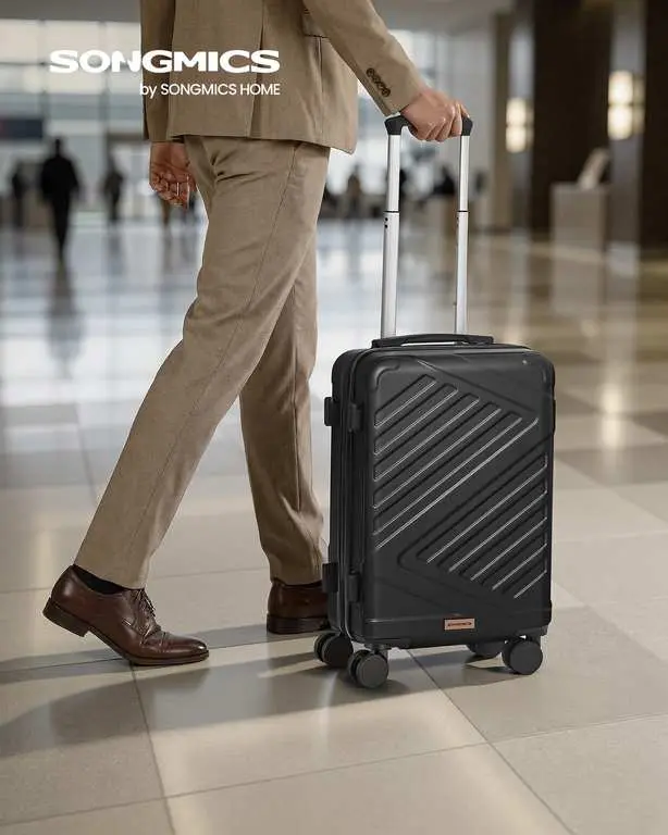 SONGMICS Hard Shell Cabin Suitcase 55cm Black with TSA Lock photo 2