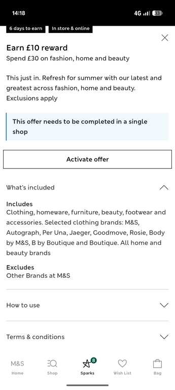 Sparks Card Offer: Get a £10 Reward on a £30 Spend Across Fashion, Home and Beauty photo 2