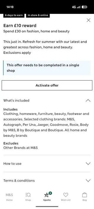 Sparks Card Offer: Get a £10 Reward on a £30 Spend Across Fashion, Home and Beauty thumbnail 2