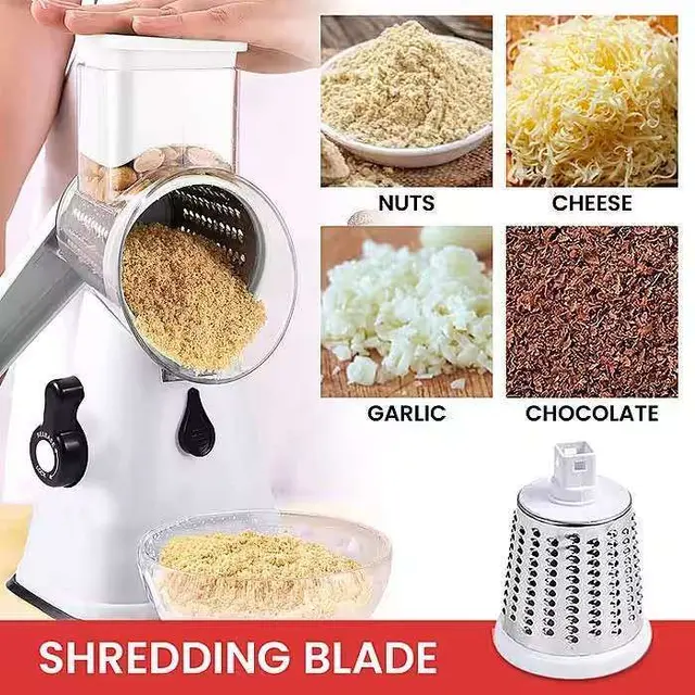 Spin Slice Master 3-in-1 Rotary Cheese Grater and Vegetable Fruit Slicer in White, Navy or Green photo 2